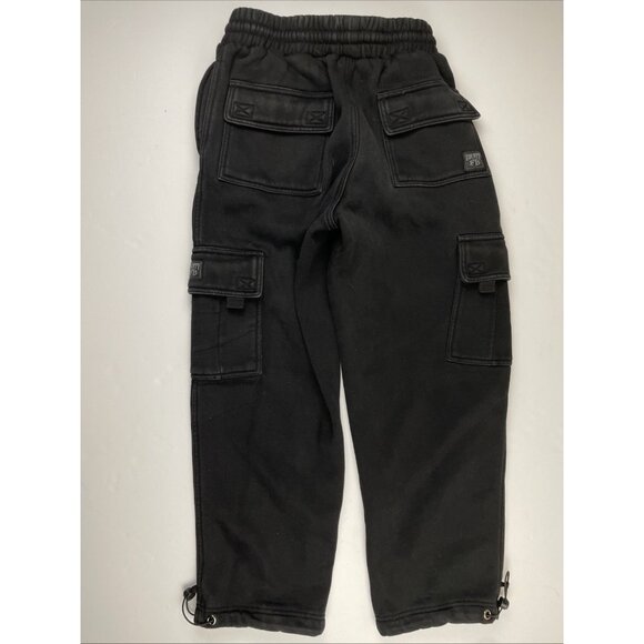 FB County Heavyweight Cargo Sweatpants Men's S Baggy Urban Street Style Black - Picture 3 of 10